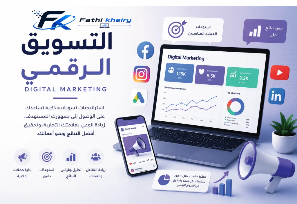 التسويق الإلكتروني خدمات التسويق الرقمي Digital Marketing Fathi Kheiry Social Media Management
